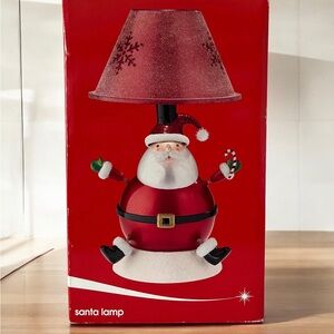 JC Penney Red Decorative Santa Lamp Christmas Holidays Retro